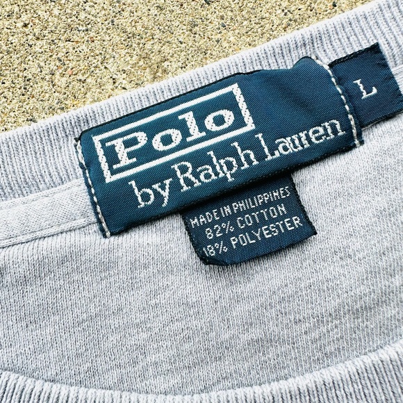 Polo Ralph Lauren Sweatshirt Womens Size Large Crew Neck Gray Factory Dye - Picture 4 of 6